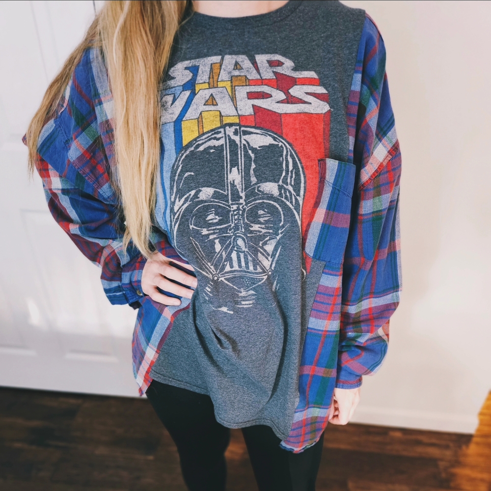 STAR WARS Upcycled Flannel Tee